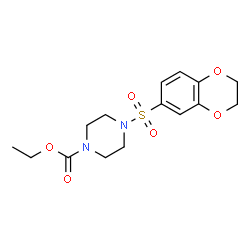 Ethyl 4-(2,3-dihydro-1,4-benzodioxin-6-ylsulfonyl)-1-piperazinecarboxylate Structure