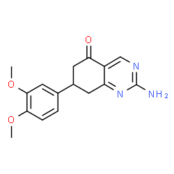 2-Amino-7-(3,4-dimethoxyphenyl)-7,8-dihydroquinazolin-5(6H)-one Structure