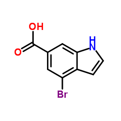 4-溴-1H-吲哚-6-羧酸结构式