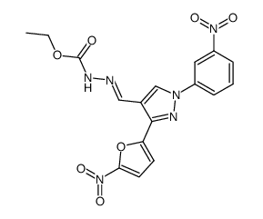 3-(5-nitro-2-furyl)-1-(m-nitrophenyl)pyrazole-4-carboxaldehyde-ethoxycarbonylhydrazone结构式