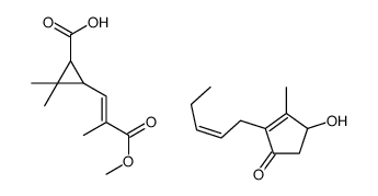 4-hydroxy-3-methyl-2-[(E)-pent-2-enyl]cyclopent-2-en-1-one,3-[(E)-3-methoxy-2-methyl-3-oxoprop-1-enyl]-2,2-dimethylcyclopropane-1-carboxylic acid结构式