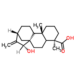 15β-Hydroxy-(-)-kaur-16-en-19-oic acid结构式