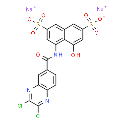 disodium 4-[[(2,3-dichloro-6-quinoxalinyl)carbonyl]amino]-5-hydroxynaphthalene-2,7-disulphonate Structure