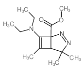 methyl 7-diethylamino-4,4,6-trimethyl-2,3-diazabicyclo[3.2.0]hepta-2,6-diene-1-carboxylate结构式