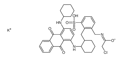 potassium [[chloroacetamido]methyl][[2-[[4-(cyclohexylamino)-9,10-dihydro-9,10-dioxo-1-anthryl]amino]cyclohexyl]methyl]benzenesulphonate structure