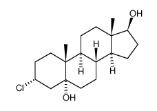 3α-chloro-5α,17β-dihydroxyandrostane结构式