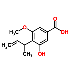 4-(But-3-en-2-yl)-3-hydroxy-5-Methoxybenzoic acid structure