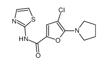 4-chloro-5-pyrrolidin-1-yl-N-(1,3-thiazol-2-yl)furan-2-carboxamide Structure