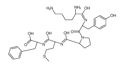 (2S)-2-[[(2S)-2-[[(2S)-1-[(2S)-2-[[(2S)-2,6-diaminohexanoyl]amino]-3-(4-hydroxyphenyl)propanoyl]pyrrolidine-2-carbonyl]amino]-4-methylsulfanylbutanoyl]amino]-3-phenylpropanoic acid结构式