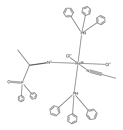 [ReCl2(MeCN)(PPh3)2(N=C(CH3)P(O)Ph2] Structure