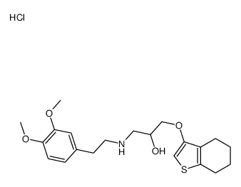 1-[2-(3,4-dimethoxyphenyl)ethylamino]-3-(4,5,6,7-tetrahydrobenzothioph en-3-yloxy)propan-2-ol hydrochloride structure