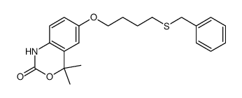 6-(4-benzylmercapto-butoxy)-4,4-dimethyl-4H-3,1-benzoxazin-2-one结构式