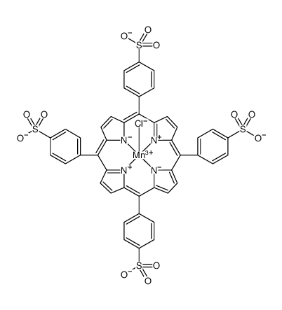 5,10,15,20-四(4-磺酰苯基)-21H,23H-吗啡氯化锰结构式
