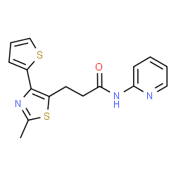 3-[2-methyl-4-(thiophen-2-yl)-1,3-thiazol-5-yl]-N-(pyridin-2-yl)propanamide结构式