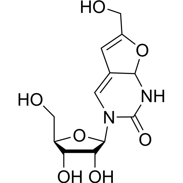 3-β-D-Ribofuranosyl-6-hydroxymethyl-furano[2,3-d]-pyrimidin-2-one Structure