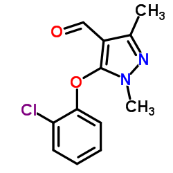 5-(2-Chlorophenoxy)-1,3-dimethyl-1H-pyrazole-4-carbaldehyde Structure