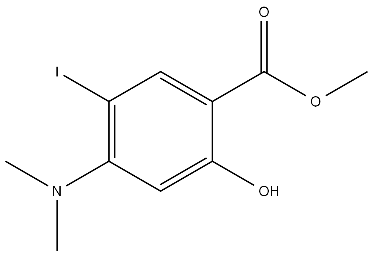 甲基 4-(二甲氨基)-2-羟基-5-碘苯酸盐结构式