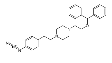 1-(2-(diphenylmethoxy)ethyl)-4-(2-(4-azido-3-iodophenyl)ethyl)piperazine Structure