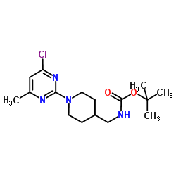 2-Methyl-2-propanyl {[1-(4-chloro-6-methyl-2-pyrimidinyl)-4-piperidinyl]methyl}carbamate structure