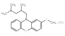 10H-Phenothiazine-10-propanamine,N,N,b-trimethyl-2-(methylthio)-,hydrochloride (1:1)结构式