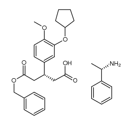 (S)-1-phenylethanamine (R)-5-(benzyloxy)-3-(3-(cyclopentyloxy)-4-methoxyphenyl)-5-oxopentanoate Structure