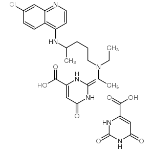 1,2,3,6-tetrahydro-2,6-dioxopyrimidine-4-carboxylic acid, compound with N4-(7-chloro-4-quinolyl)-N1,N1-diethylpentane-1,4-diamine (2:1)结构式