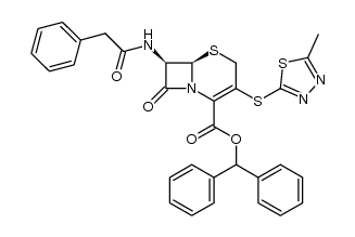 benzhydryl 7β-(2-phenylacetamido)-3-(5-methyl-1,3,4-thiadiazol-2-yl)thio-3-cephem-4-carboxylate Structure