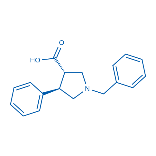 (3S,4R)-1-苄基-4-苯基吡咯烷-3-羧酸结构式