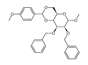 Methyl-4,6-di-O-(4-methoxybenzylidene)-2,3-di-O-benzyl-α-D-mannopyranoside结构式