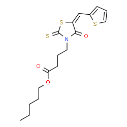 pentyl (E)-4-(4-oxo-5-(thiophen-2-ylmethylene)-2-thioxothiazolidin-3-yl)butanoate结构式