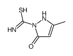 5-methyl-3-oxo-1H-pyrazole-2-carbothioamide结构式