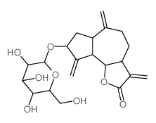 Azuleno[4,5-b]furan-2 (3H)-one, 8-(.beta.-D-glucopyranosyloxy)decahydro-3,6,9-tris(methylene)-, [3aS-(3a.alpha.,6a.alpha.,8.beta.,9a.alpha.,9b.beta.)]-结构式