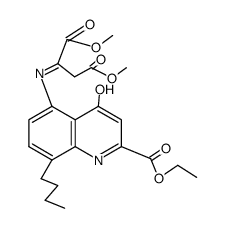 2-[(E)-8-Butyl-2-ethoxycarbonyl-4-hydroxy-quinolin-5-ylimino]-succinic acid dimethyl ester Structure