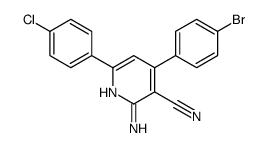 2-amino-4-(4-bromophenyl)-6-(4-chlorophenyl)pyridine-3-carbonitrile Structure