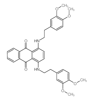 1,4-Bis((2-(3,4-dimethoxyphenyl)ethyl)amino)anthra-9,10-quinone结构式