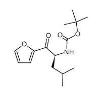 (S)-tert-butyl (1-(furan-2-yl)-4-methyl-1-oxopentan-2-yl)carbamate结构式