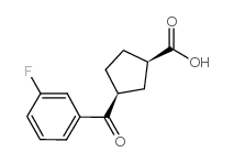 cis-3-(3-fluorobenzoyl)cyclopentane-1-carboxylic acid结构式