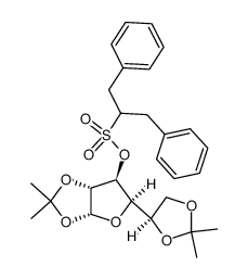 (3aR,5R,6S,6aR)-5-((R)-2,2-dimethyl-1,3-dioxolan-4-yl)-2,2-dimethyltetrahydrofuro[2,3-d][1,3]dioxol-6-yl 1,3-diphenylpropane-2-sulfonate结构式