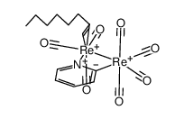 (μ-hydrido)(μ-pyridyl)(η2-1-octene)dirhenium heptacarbonyl Structure