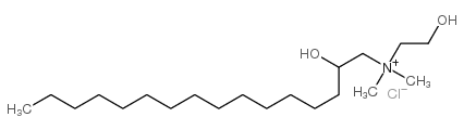 N,N-二甲基-N-(2-羟基乙基)2-羟基十六烷基氯化铵结构式