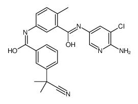 N-(6-Amino-5-chloro-3-pyridinyl)-5-{[3-(2-cyano-2-propanyl)benzoy l]amino}-2-methylbenzamide Structure