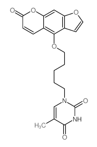 2,4(1H,3H)-Pyrimidinedione, 5-methyl-1-[5-[(7-oxo-7H-furo[3,2-g][1]benzopyran-4-yl)oxy]pentyl]- picture