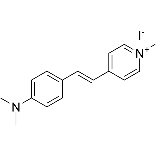 Pyridinium,4-[2-[4-(dimethylamino)phenyl]ethenyl]-1-methyl-, iodide (1:1) structure