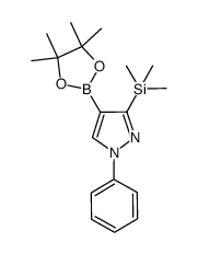 1-phenyl-4-(4,4,5,5-tetramethyl-1,3,2-dioxaborolan-2-yl)-3-(trimethylsilyl)-1H-pyrazole Structure