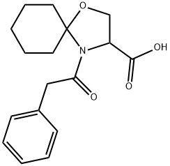 4-(2-苯基乙酰基)-1-氧杂-4-氮杂螺[4.5]癸烷-3-羧酸结构式