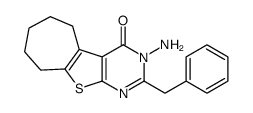 3-amino-2-benzyl-6,7,8,9-tetrahydro-5H-cyclohepta[2,3]thieno[2,4-d]pyrimidin-4-one结构式