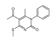 5-acetyl-6-methyl-4-methylsulfanyl-1-phenylpyrimidin-2-one结构式