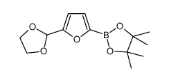 2-(5-[1,3]Dioxolan-2-yl-furan-2-yl)-4,4,5,5-tetramethyl-[1,3,2]dioxaborolane structure