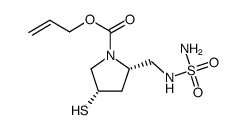 (2S,4S)-1-allyloxycarbonyl-2-(sulfamoylamino)methyl-4-mercaptopyrrolidine结构式