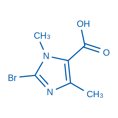 2-Bromo-1,4-dimethyl-1H-imidazole-5-carboxylic acid Structure